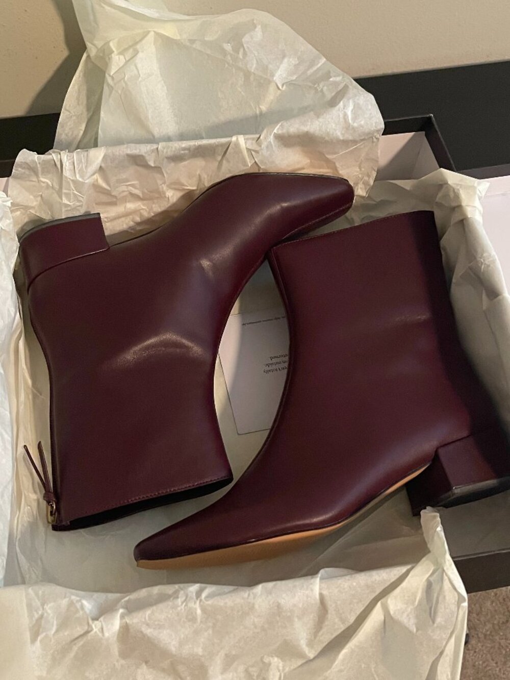 J.Crew Roxie Center-seam Ankle Boots In Leather Burgundy, NWOT Sz 7